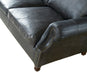 English Rolled Arm Love Seat - Slate Leather - Crafters and Weavers