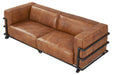 Henry Industrial Modern Leather Sofa (2 Colors Available) - Crafters and Weavers