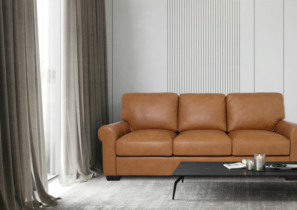 Florentine Top Grain Leather Sofa - Tan