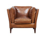 SOLD OUT Kenmore Leather Arm Chair - Light Brown - Crafters and Weavers