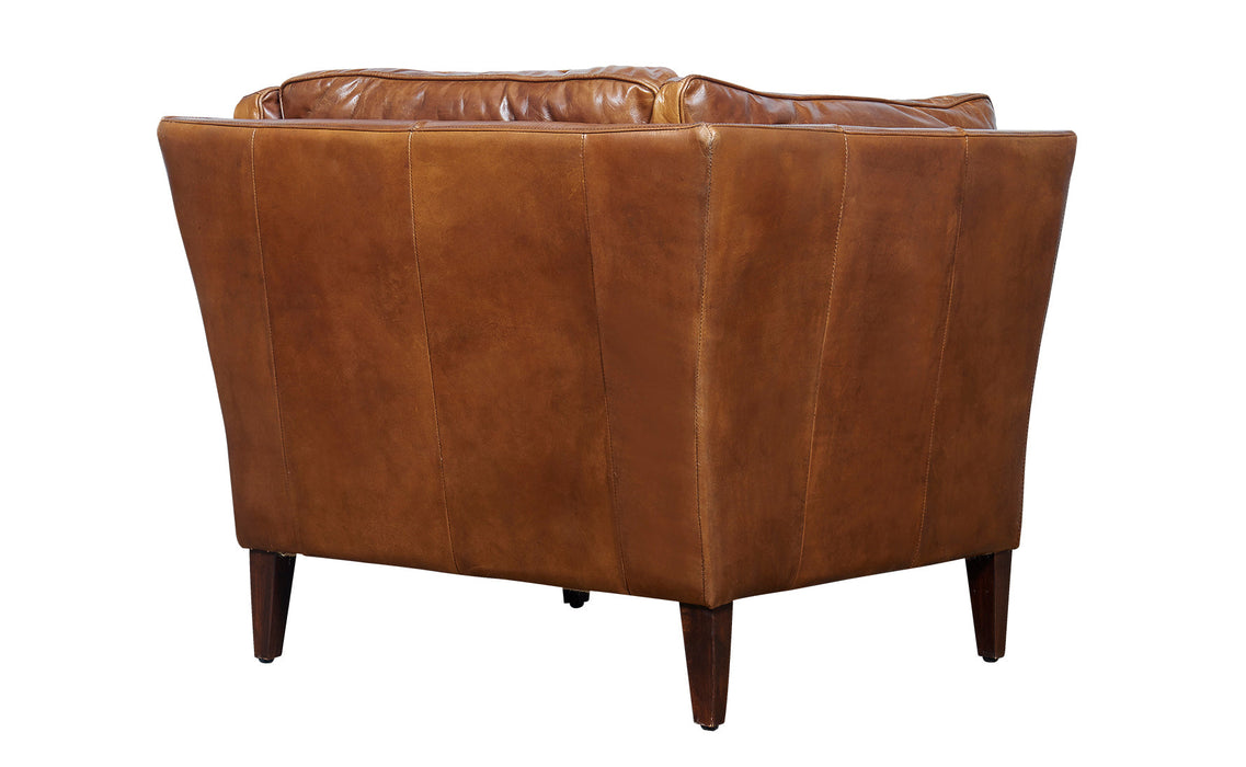SOLD OUT Kenmore Leather Arm Chair - Light Brown - Crafters and Weavers