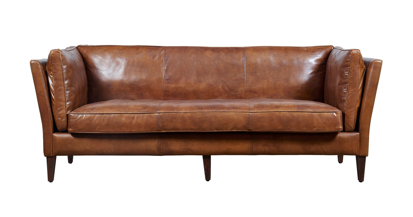 Kenmore Leather Sofa - Light Brown - Crafters and Weavers