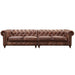 PREORDER Century Chesterfield Sofa - Bark Brown Leather - 118" - Crafters and Weavers