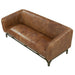 Vincent Industrial Modern Sofa - Light Brown Leather - Crafters and Weavers