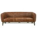 Vincent Industrial Modern Sofa - Light Brown Leather - Crafters and Weavers