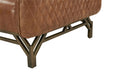 Vincent Industrial Modern Love Seat - Light Brown Leather - Crafters and Weavers