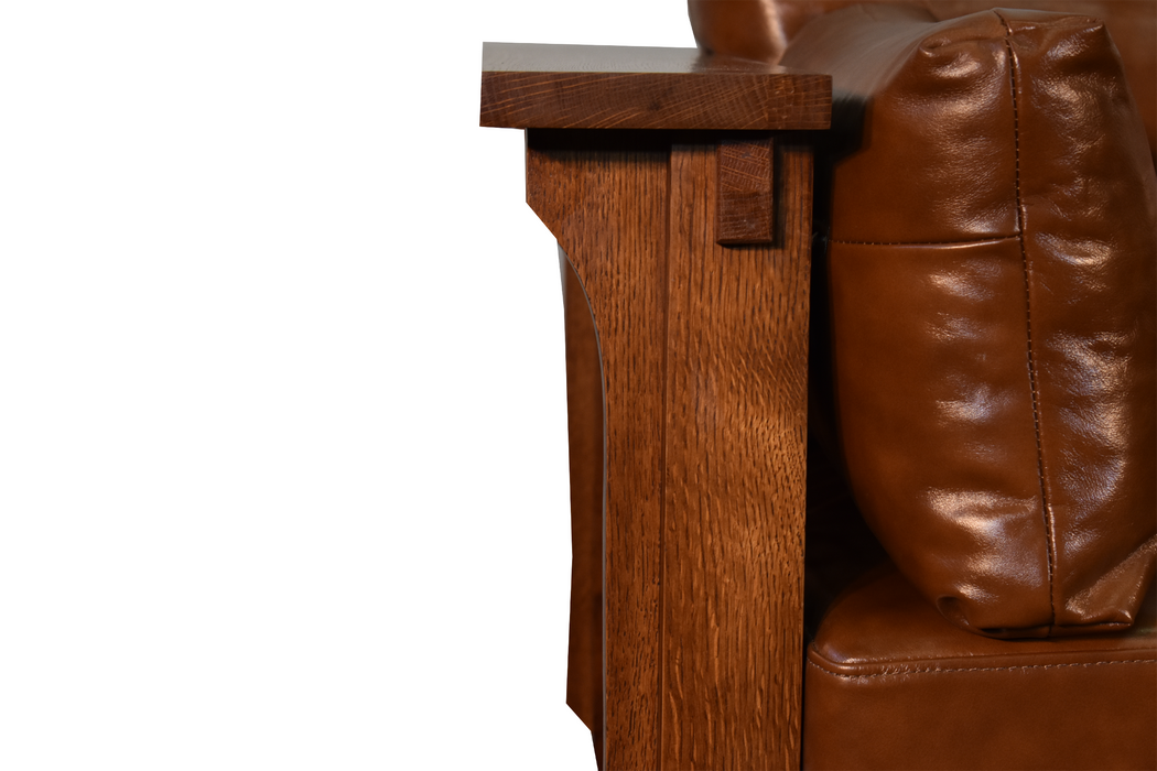 SOLD OUT Arts and Crafts / Craftsman Crofter Style Sofa - Russet Brown Leather (RB1) - Crafters and Weavers