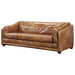 Waco Rustic Modern Sofa - Light Brown Leather - Crafters and Weavers