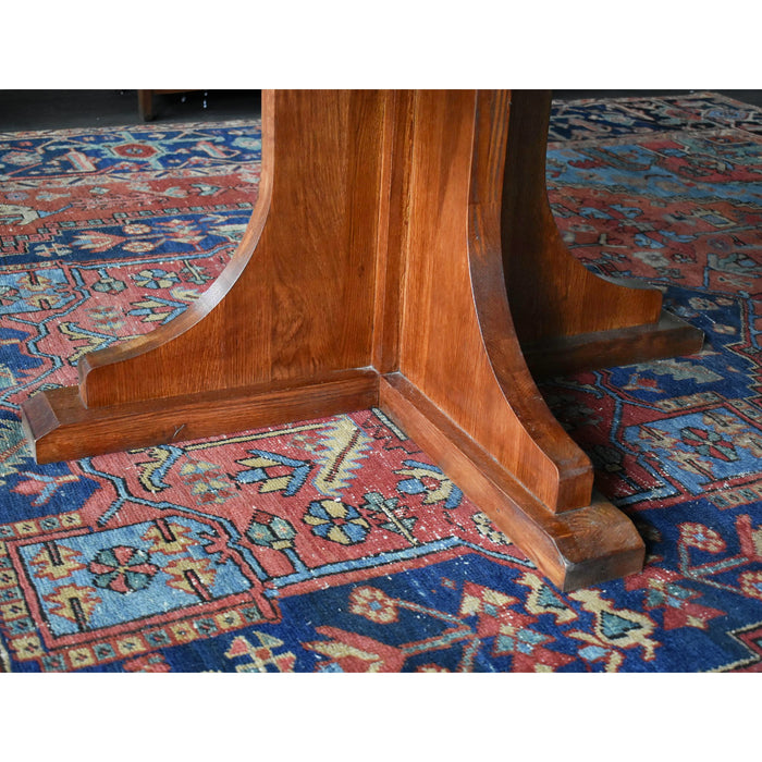 Solid Oak Round Dining Table with 2 Leaves -  Michael's Cherry