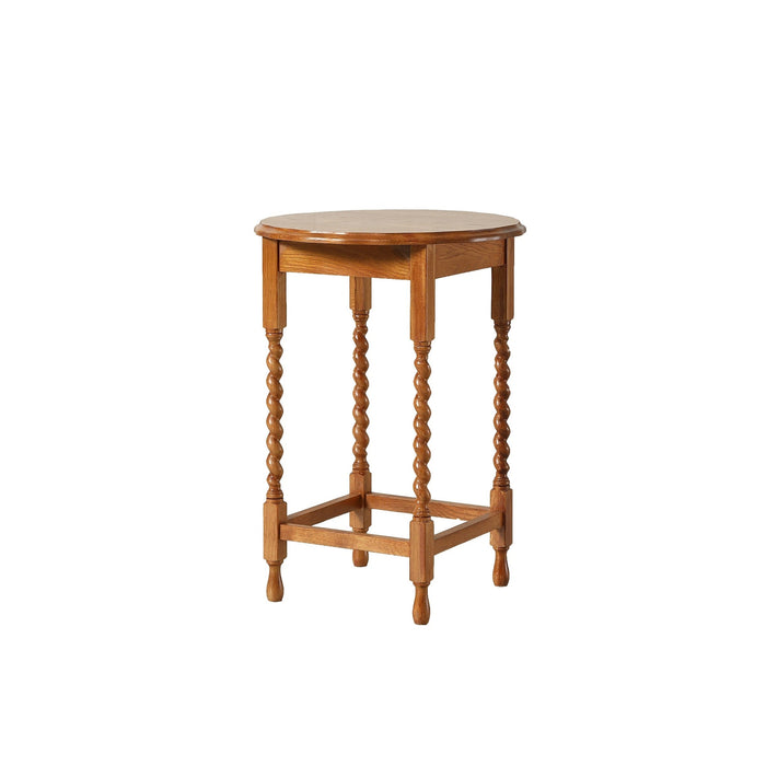 Mission Oak End Table With Barley Twist Legs