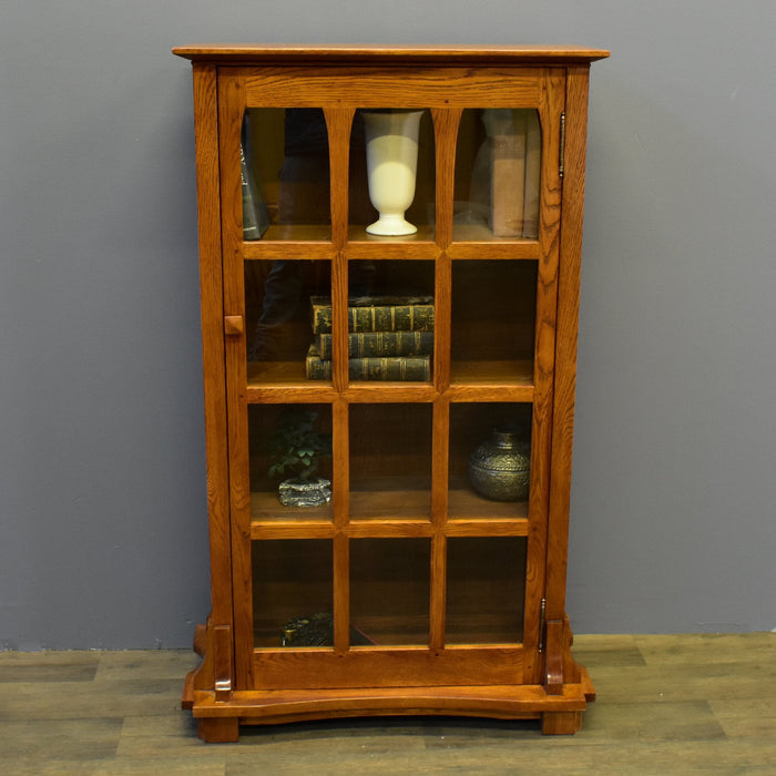 Mission Solid Oak Display Bookcase (2 Colors Available) - Michael's Cherry - Crafters and Weavers