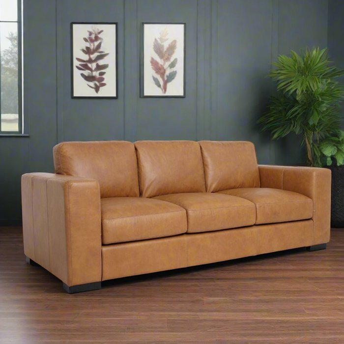 Argento Top Grain Leather Sofa - Tan