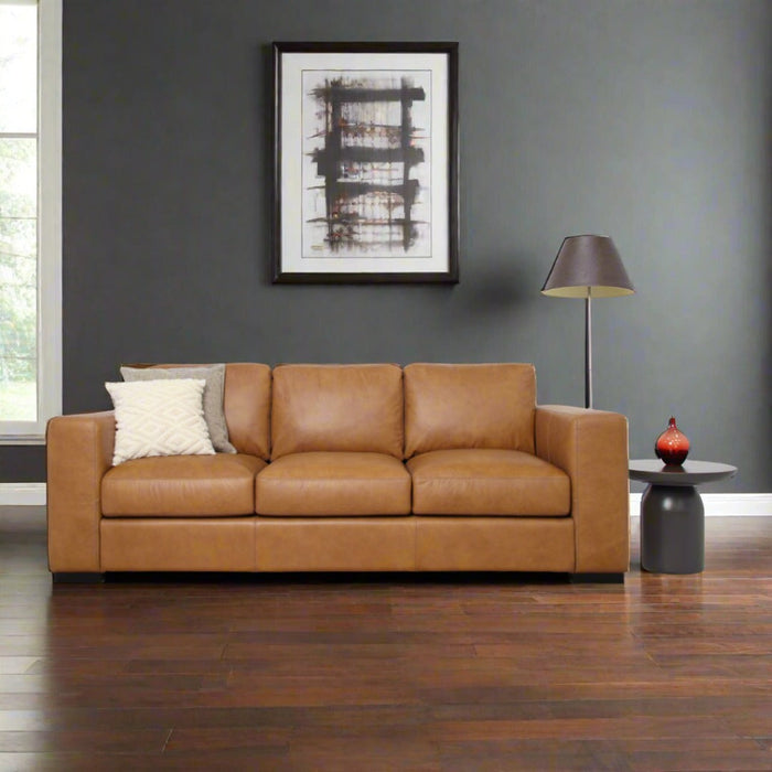 Argento Top Grain Leather Sofa - Tan