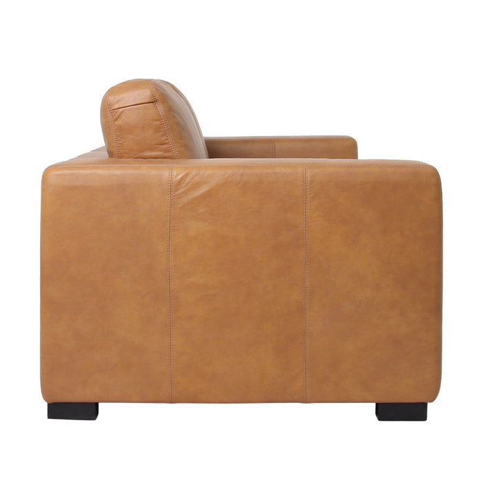 Argento Top Grain Leather Love Seat - Tan