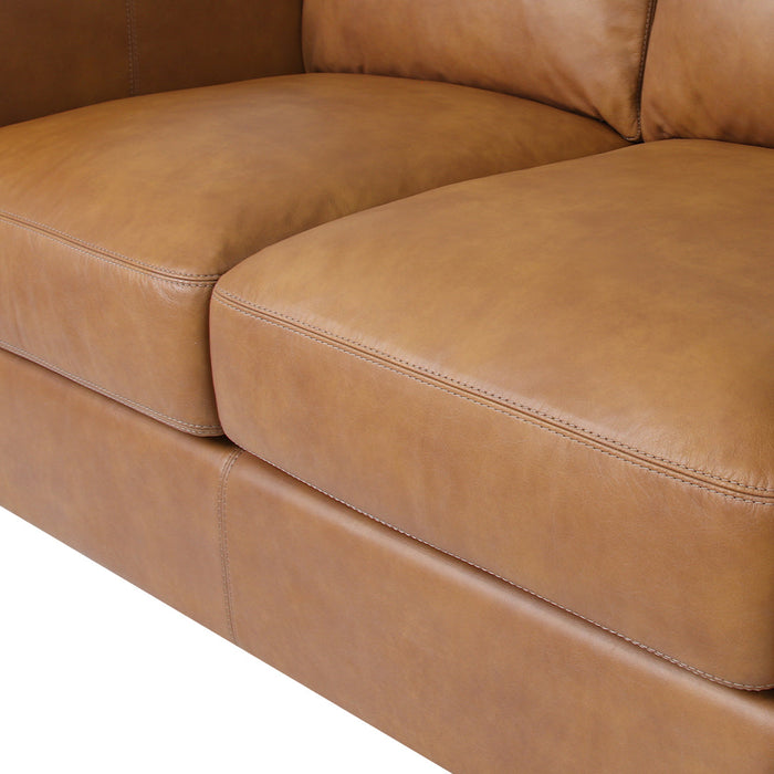 Argento Top Grain Leather Love Seat - Tan