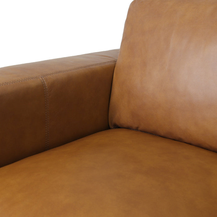 Argento Top Grain Leather Love Seat - Tan