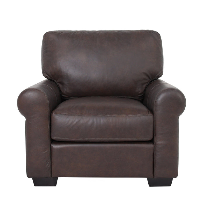 Florentine Leather Arm Chair Tan - Dark Brown