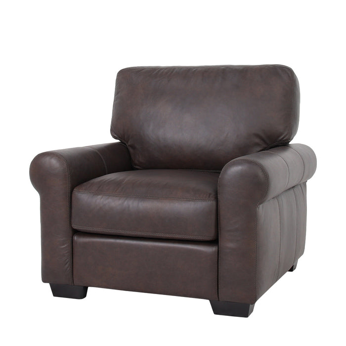 Florentine Leather Arm Chair Tan - Dark Brown