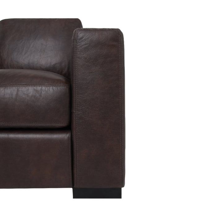 Argento Top Grain Leather Arm Chair - Brown