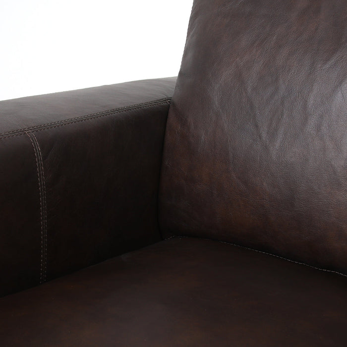 Argento Top Grain Leather Arm Chair - Brown