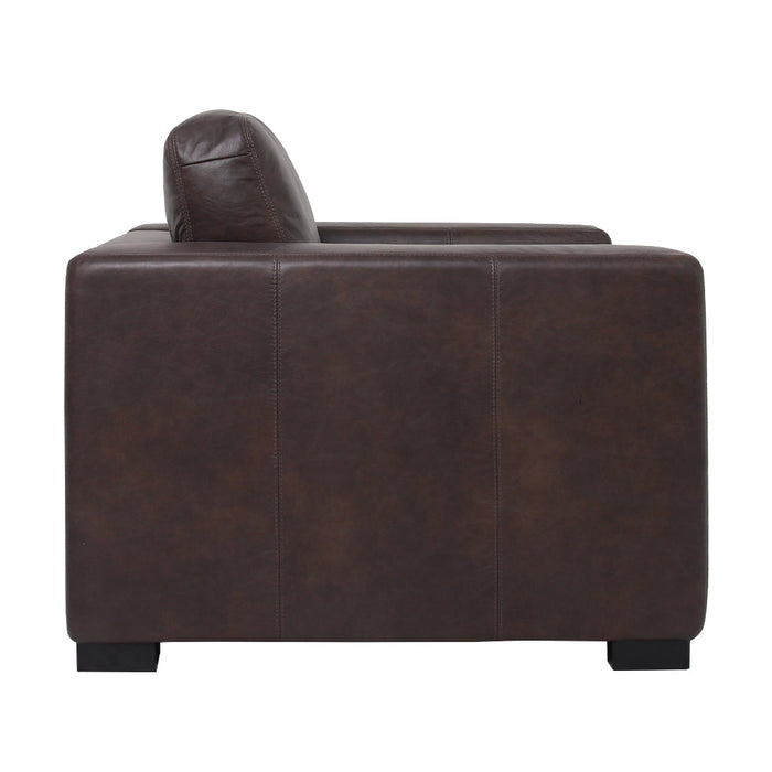 Argento Top Grain Leather Arm Chair - Brown