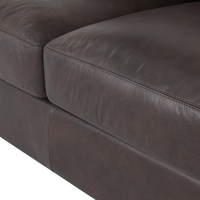 Florentine Top Grain Leather Love Seat - Dark Brown