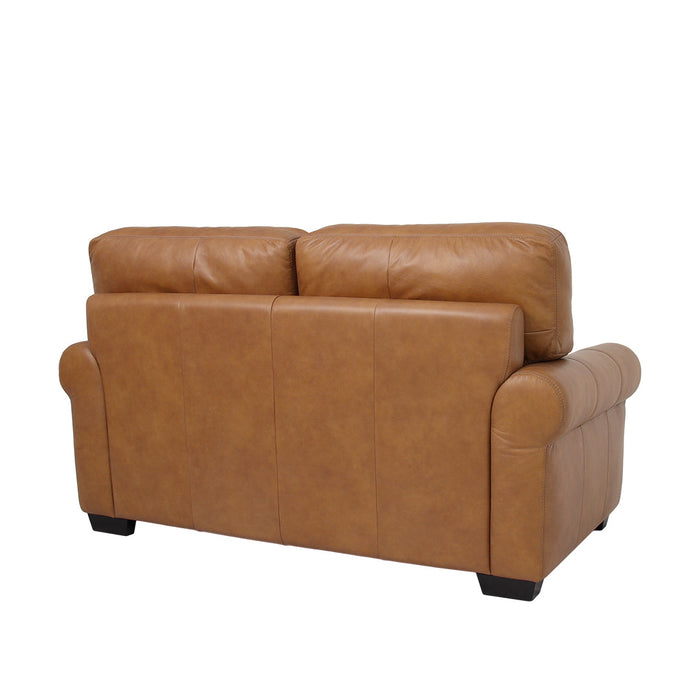 Florentine Top Grain Leather Love Seat - Tan