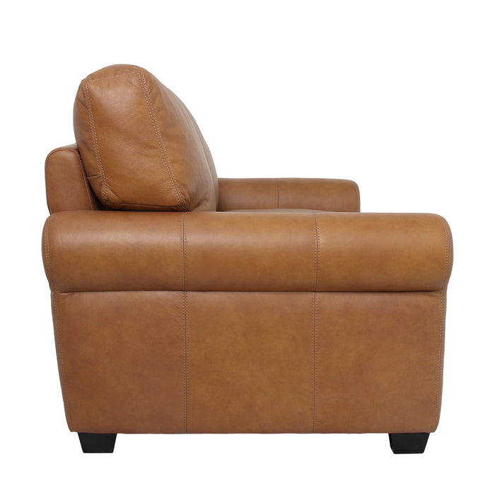 Florentine Top Grain Leather Love Seat - Tan