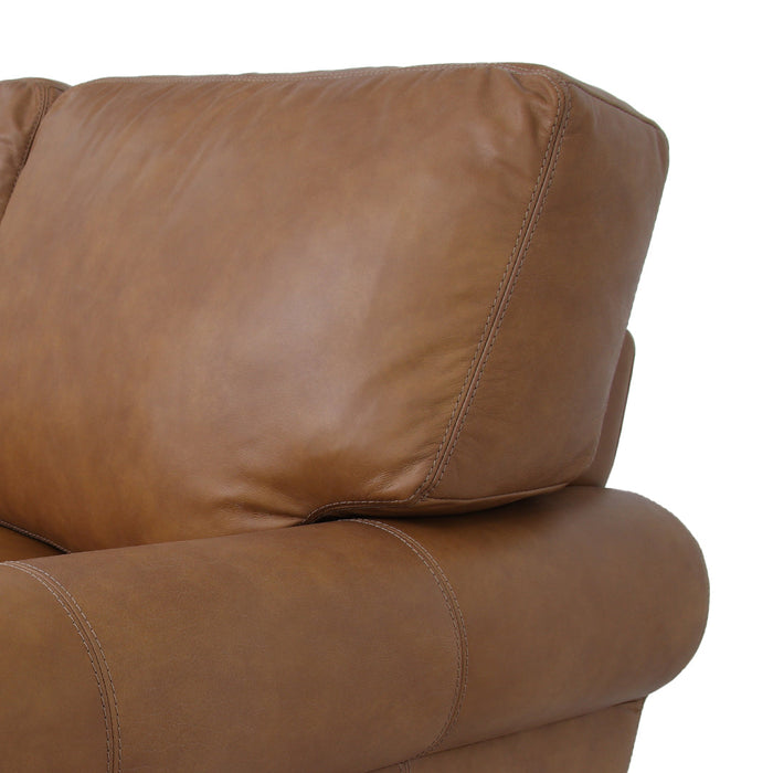 Florentine Top Grain Leather Love Seat - Tan