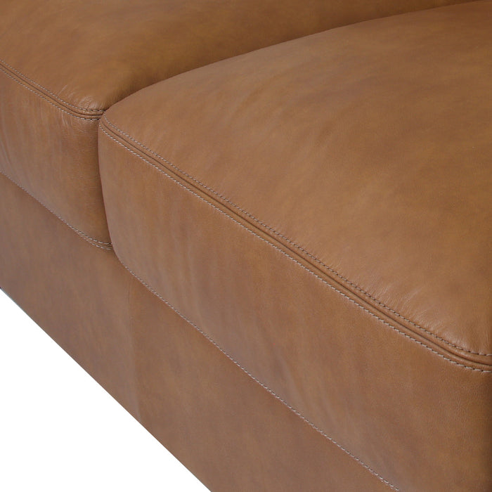 Florentine Top Grain Leather Love Seat - Tan