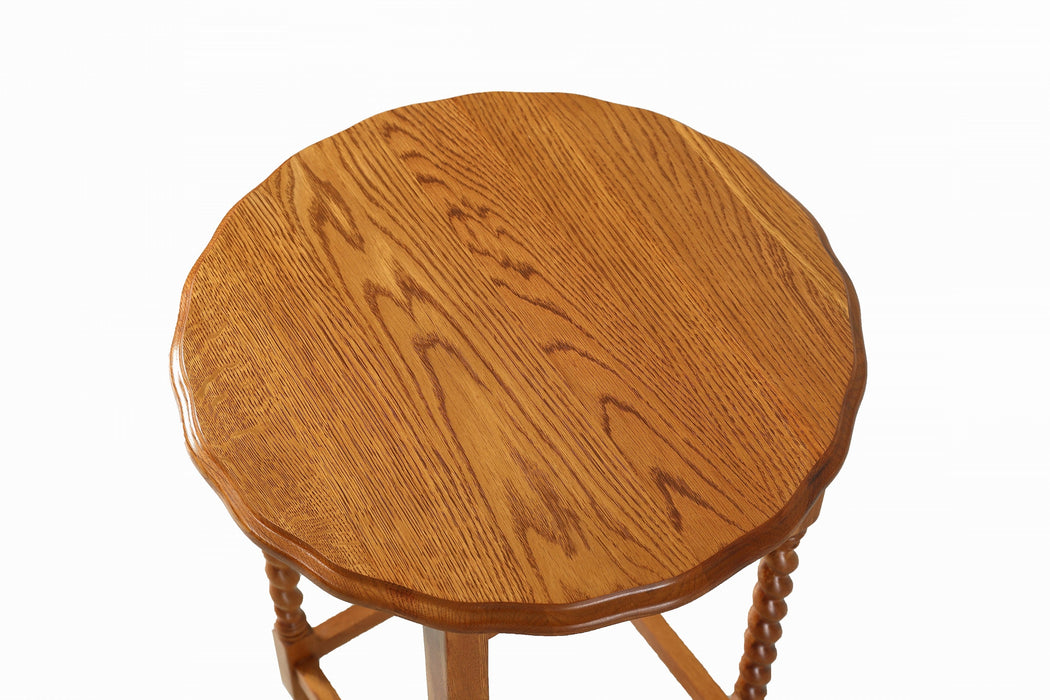 Mission Oak End Table With Barley Twist Legs