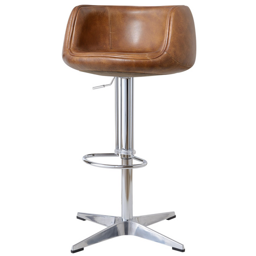 Aviator Adjustable Height Bar Stool - Leather - Crafters and Weavers