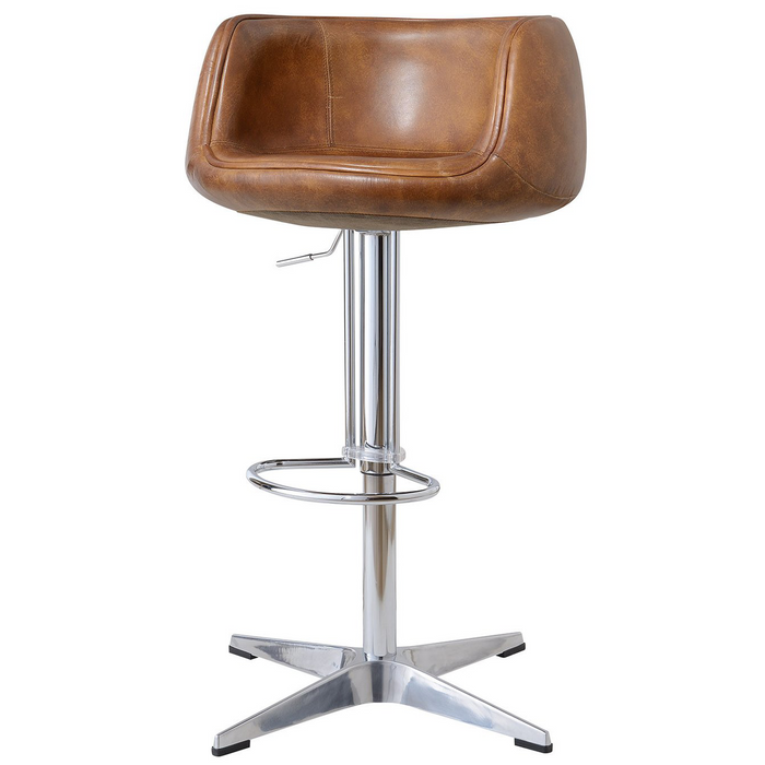 Aviator Adjustable Height Bar Stool - Leather - Crafters and Weavers