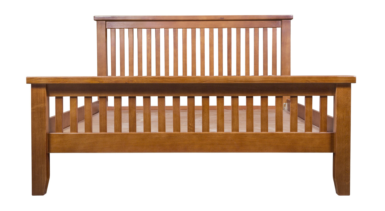 Mission Oak Slat Bed - Michael's Cherry - Crafters and Weavers