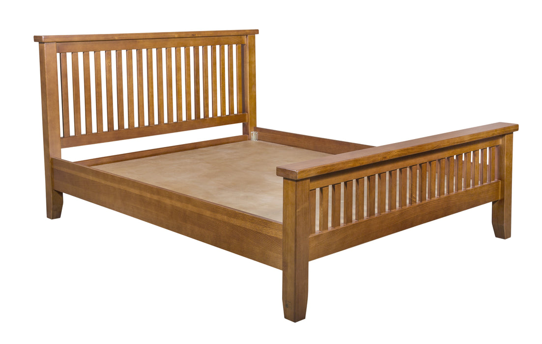 Mission Oak Slat Bed - Michael's Cherry - Crafters and Weavers