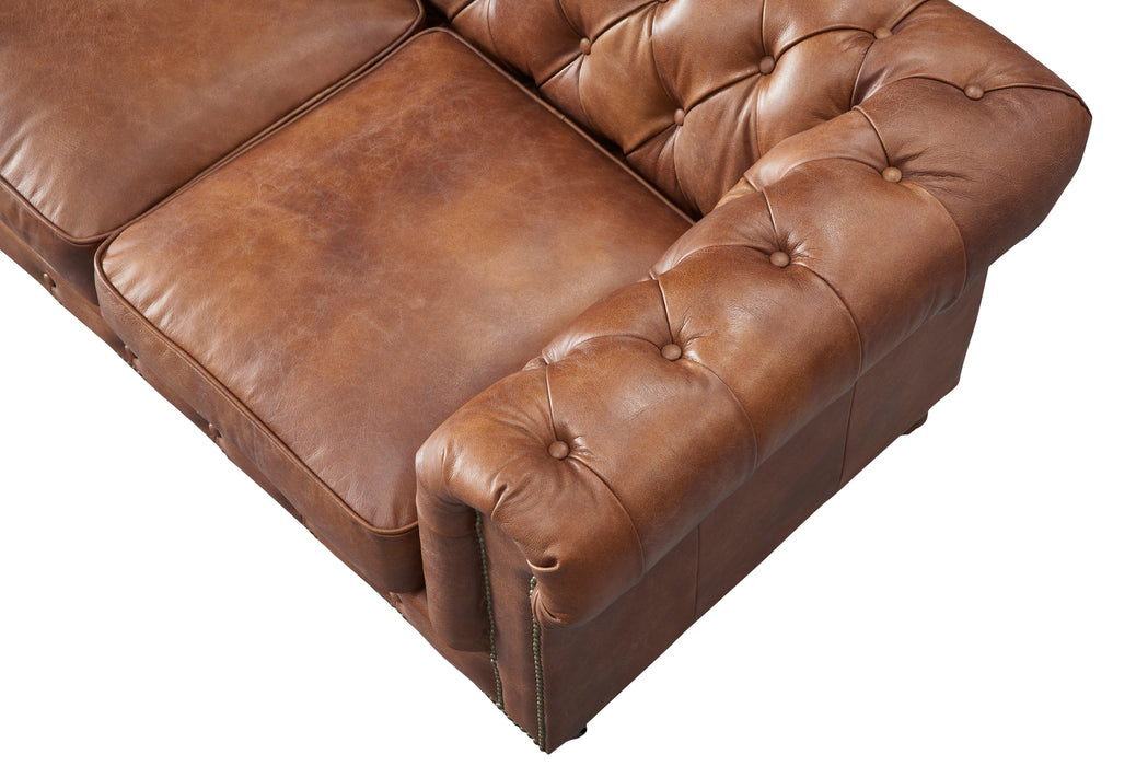 Century Chesterfield Sofa - Bark Brown Leather