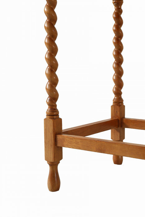 Mission Oak End Table With Barley Twist Legs