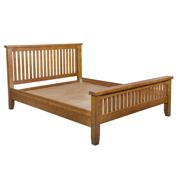 Mission Oak Slat Bed - Michael's Cherry - Crafters and Weavers