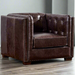 SOLD OUT Tuxedo Leather Arm Chair - Dark Brown - Crafters and Weavers