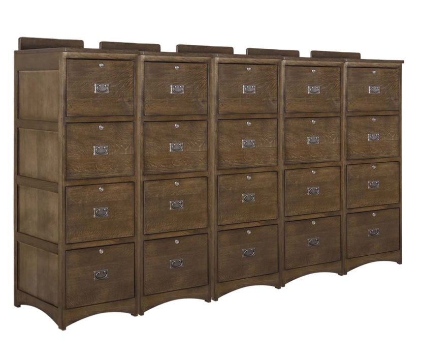 Mission Solid Oak 4 Drawer File Cabinet - Walnut