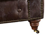 PREORDER Century Chesterfield Sofa - Dark Brown Leather - 118" - Crafters and Weavers