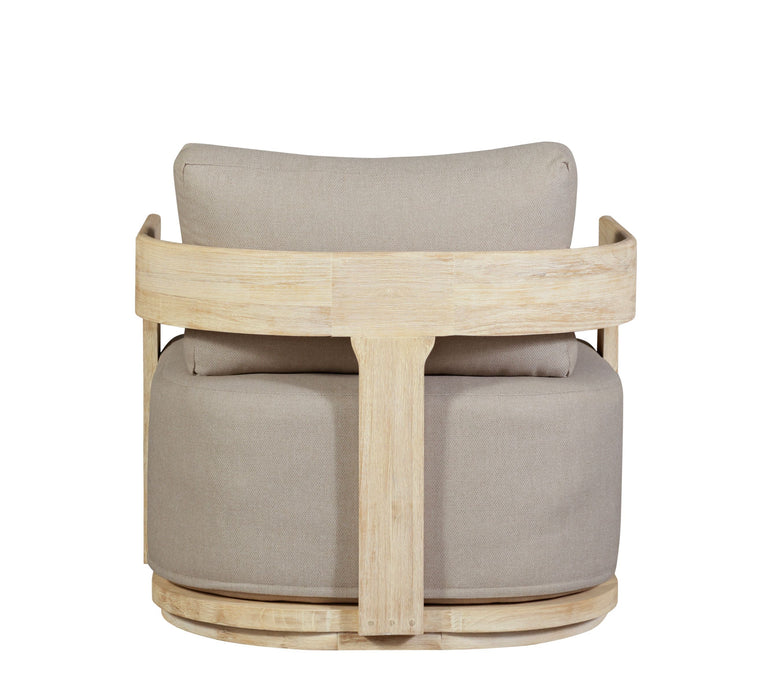 Eclipse Outdoor Solid Teak Wood Chair Natural Look - Gray Fabric