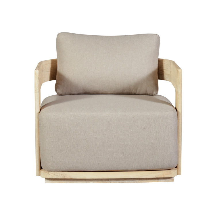 Eclipse Outdoor Solid Teak Wood Chair Natural Look - Gray Fabric