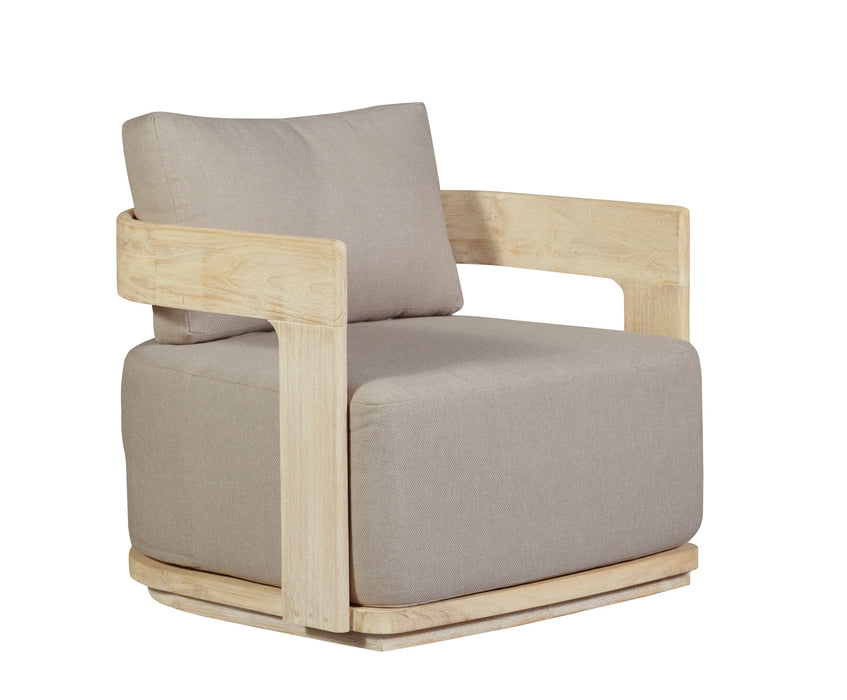 Eclipse Outdoor Solid Teak Wood Chair Natural Look - Gray Fabric