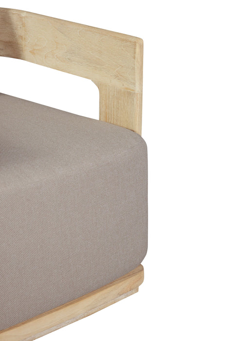 Eclipse Outdoor Solid Teak Wood Chair Natural Look - Gray Fabric