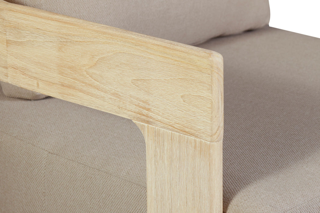 Eclipse Outdoor Solid Teak Wood Chair Natural Look - Gray Fabric