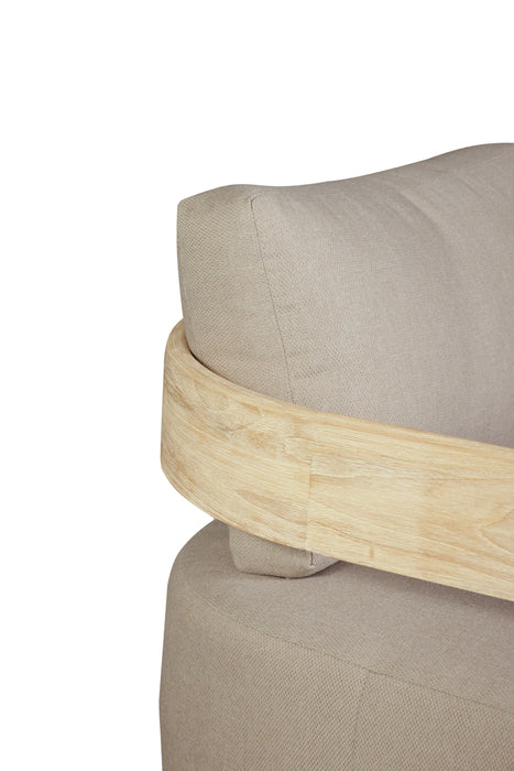 Eclipse Outdoor Solid Teak Wood Chair Natural Look - Gray Fabric