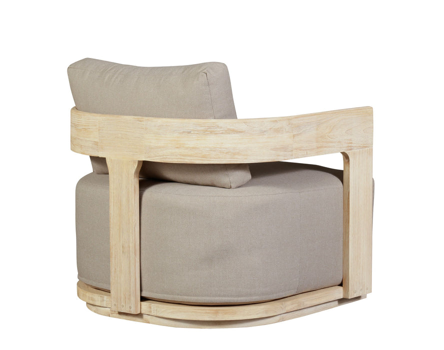 Eclipse Outdoor Solid Teak Wood Chair Natural Look - Gray Fabric