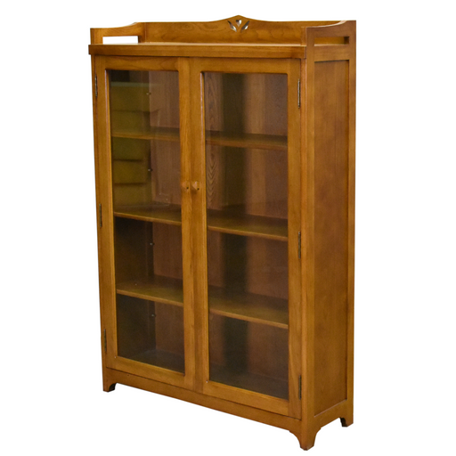 PREORDER Mission Bookcase / Curio Cabinet - Michael's Cherry (MC1) - Crafters and Weavers