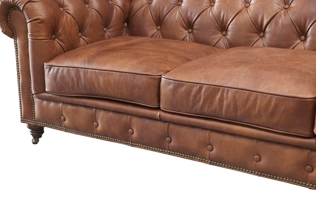 Century Chesterfield Sofa - Bark Brown Leather